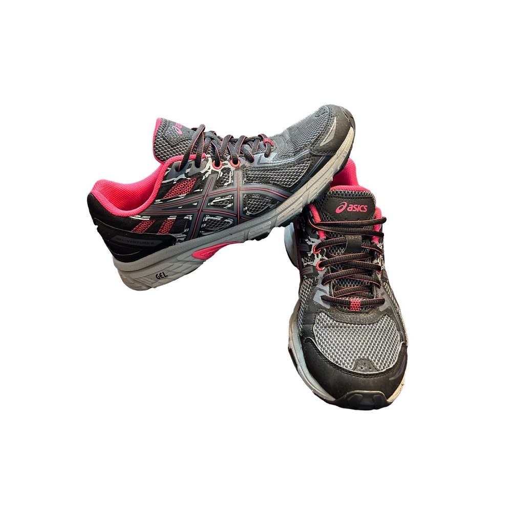 Asics Gel-Venture 6 Athletic Lace Up Running Shoe Womens Size 10 T7G6N Gray Pink